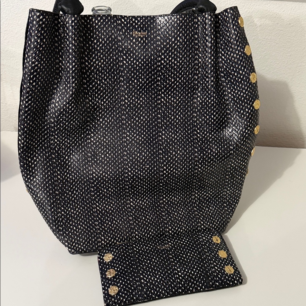Hammitt Black Tote with Gold Stud Accents